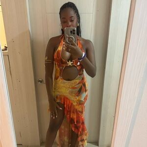 Murci dress deep V multicolor